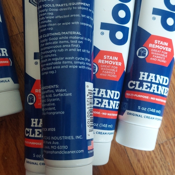 Lot Of 5 GOOP Hand Cleaners - 5 Oz Each NEW Stain REMOVER - Picture 3 of 3